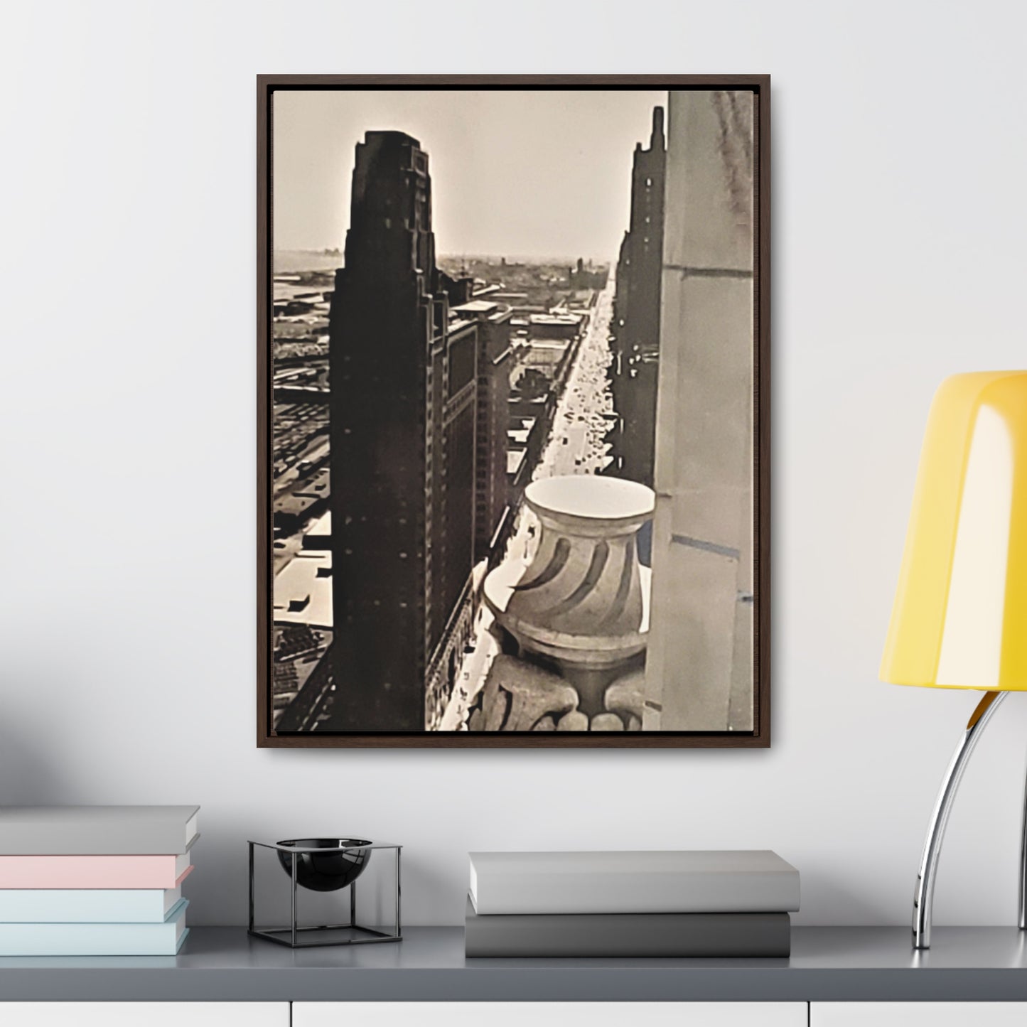 Michigan Ave Chicago Gallery Canvas Wraps, Vertical Frame