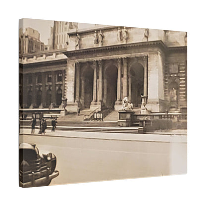 New York Public Library Satin Canvas Stretched