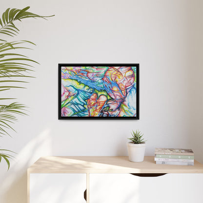 Multi-Color Abstract Framed Canvas Art Print - Kia Day Design