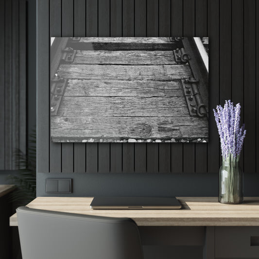 Railroad Track Black & White Acrylic Print — Vintage Track Photography Wall Art French Cleat Hanging - 36" x 24" (Horizontal) 0.25'' - Home Decor