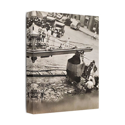 Concrete Worker Satin Canvas Stretched