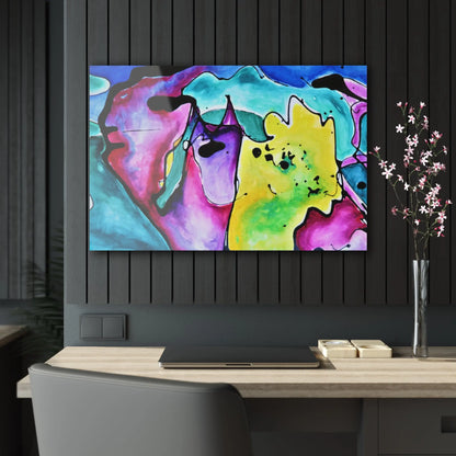 Cat Dog Acrylic Prints 36" x 24" (Horizontal) Glossy