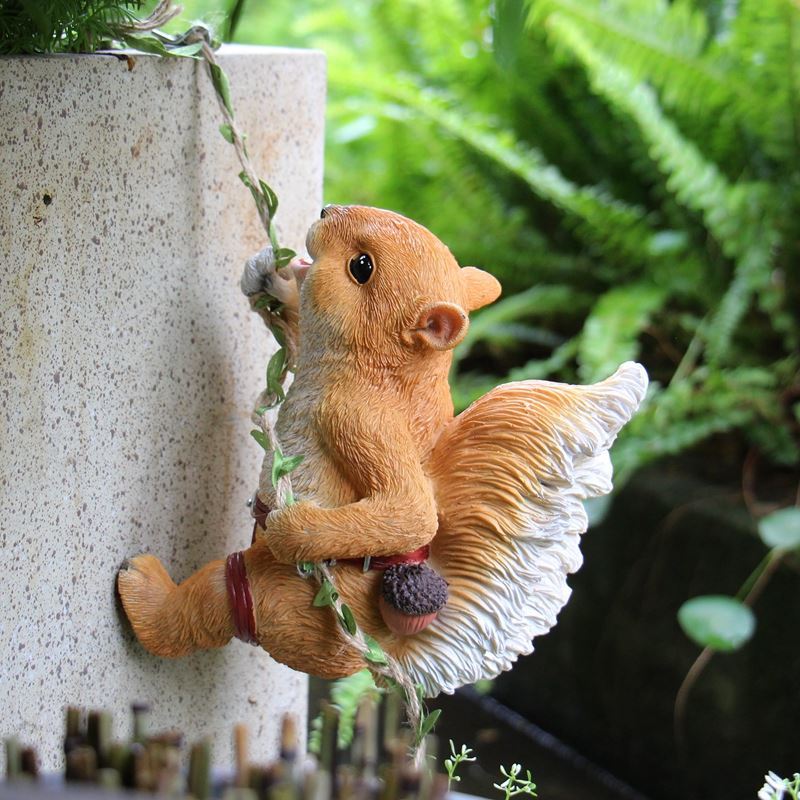 Enchanted Garden Climbers Featuring Squirrels - - yard decoration