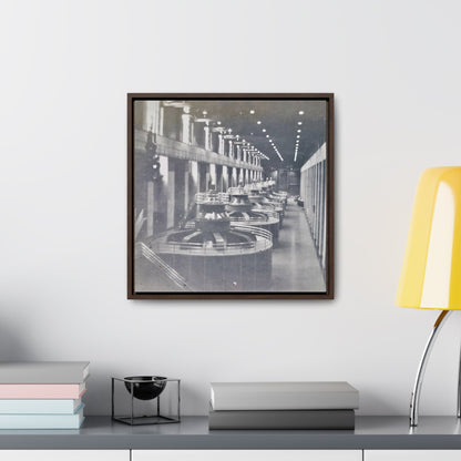 Boulder Dam Powerhouse Gallery Canvas Wraps Square Frame 16″ x 16″ 1.25" Walnut