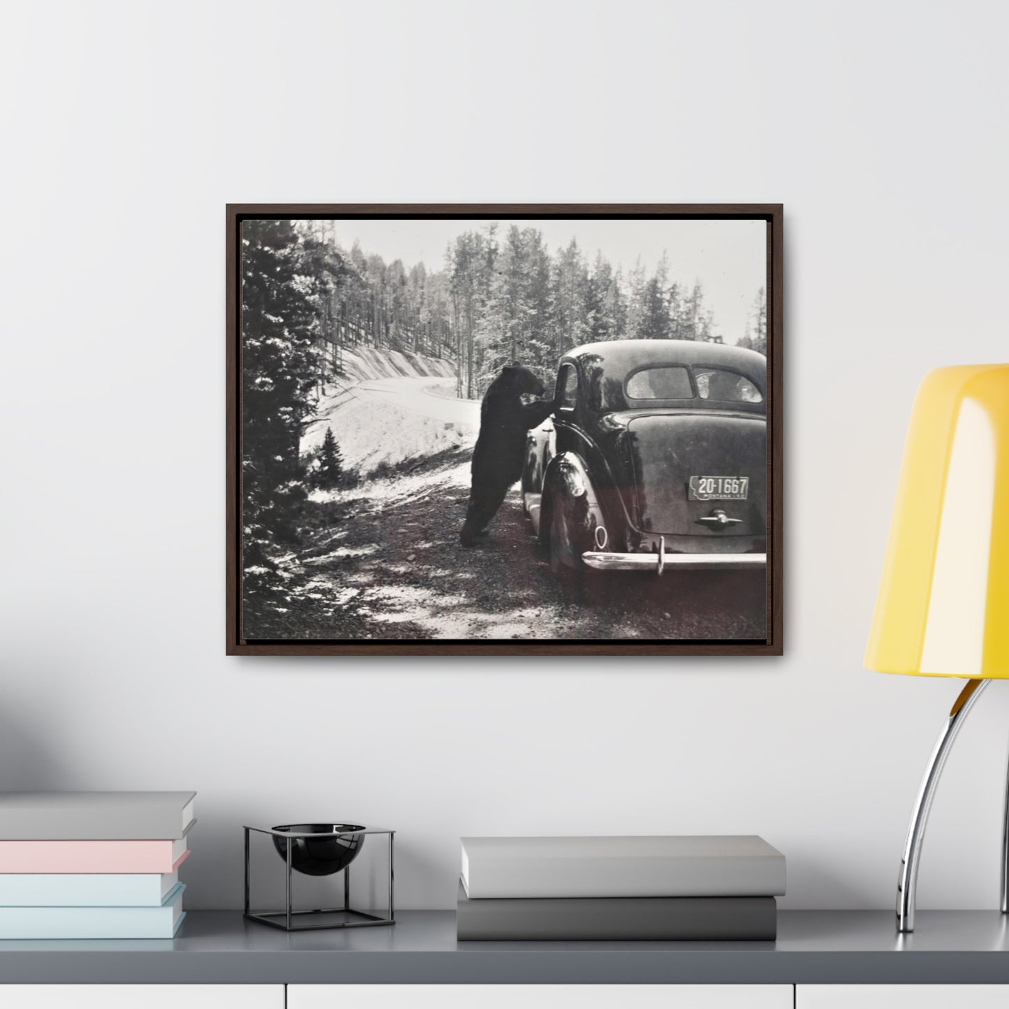 Yellowstone Bear Car Gallery Canvas Wraps, Horizontal Frame