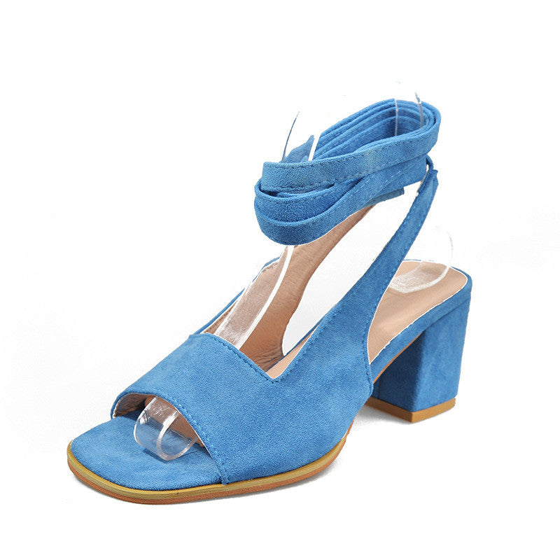 Juti Womens Summer Sandals - Blue - heels