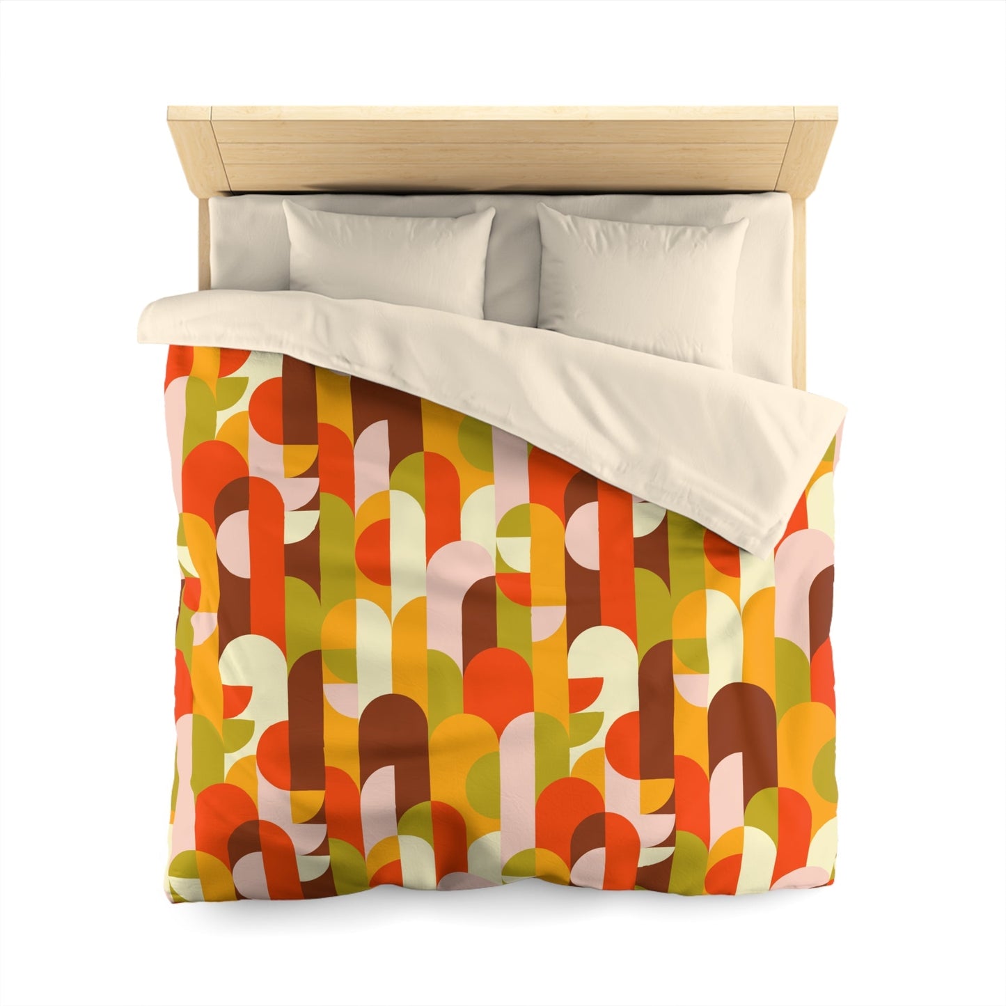 Vibrant Retro Microfiber Duvet Cover - Kia Day Design