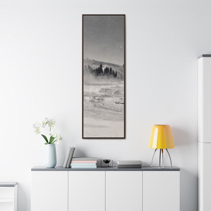 Mammoth Hot Springs Gallery Canvas Wraps Vertical Frame 20″ x 60″ Premium Gallery Wraps (1.25″) Walnut