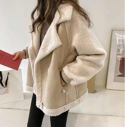 Casual Thick Loose Jacket Faux Fur Wool Coats