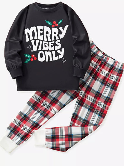 Children's Merry Vibes Only Christmas Pajama Set - -