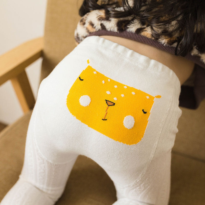 Embroidered Cotton Cartoon Pantyhose for Babies - - leggings