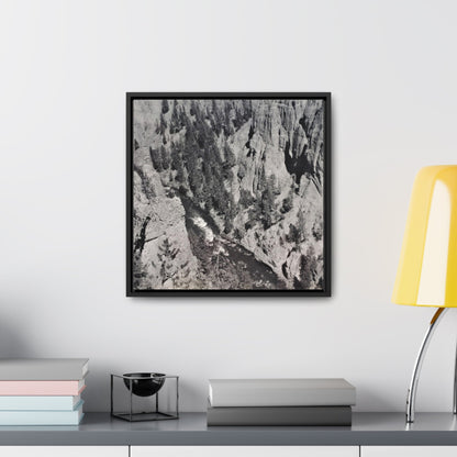 Cleopatras Needle Yellowstone Gallery Canvas Wraps Square Frame 16″ x 16″ 1.25" Black