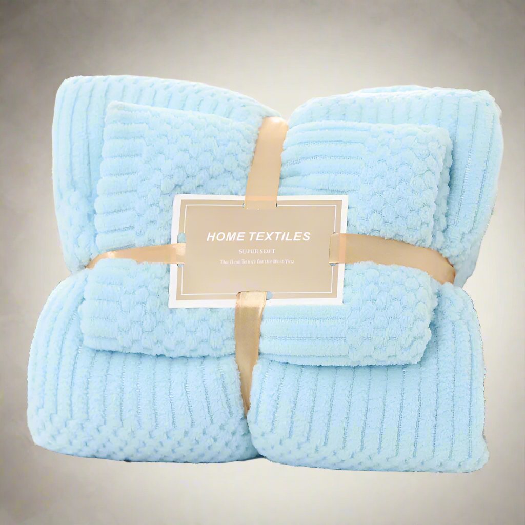 Cotton Fleece Thick 2 Pcs Bath Towel Set Beauty Towel Set Super Soft Absorbent