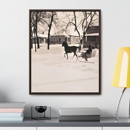 Carriage Ride Gallery Canvas Wraps Vertical Frame 20″ x 24″ Premium Gallery Wraps (1.25″) Walnut