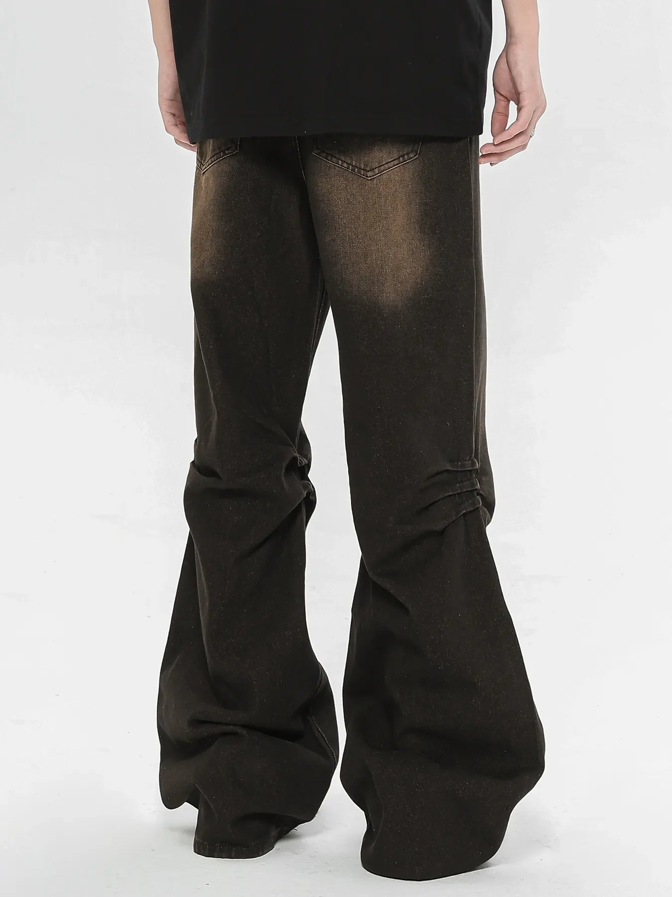 Men's Relaxed Fit Vintage Wash Flare Jeans - -