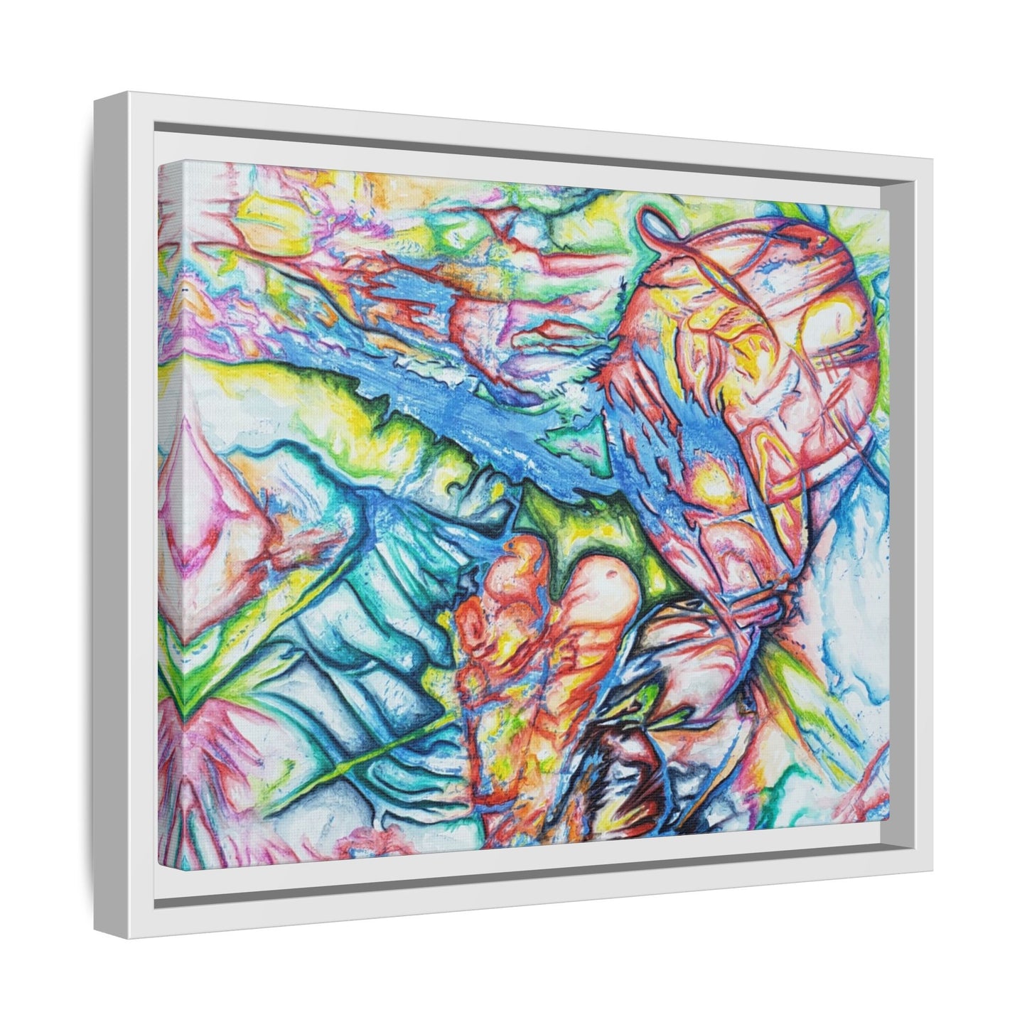 Multi-Color Abstract Framed Canvas Art Print - Kia Day Design
