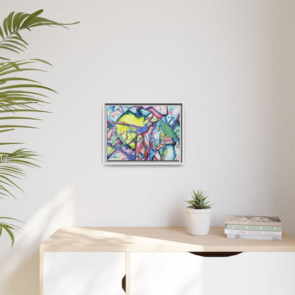 Alien Abstract Colorful Framed Canvas Art - Kia Day Design