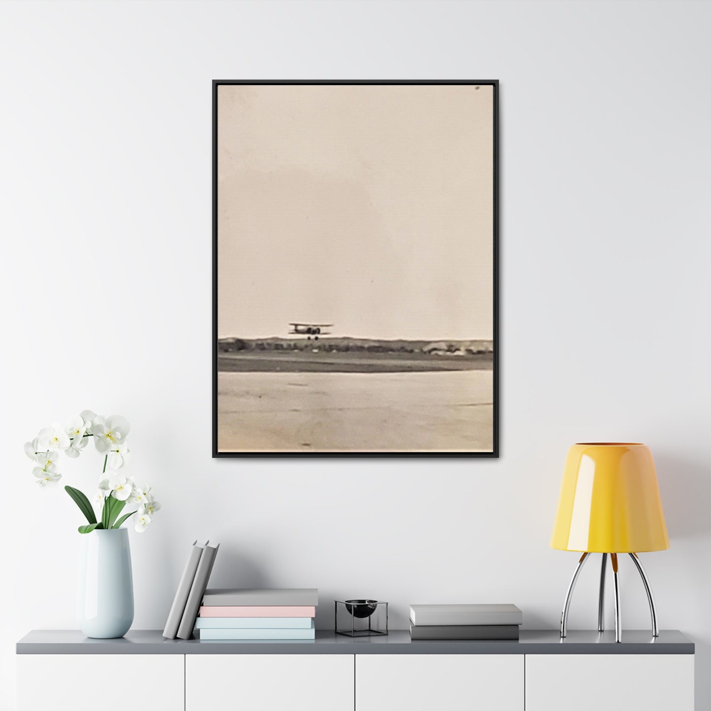 Plane Landing Omaha Airport 1939 Gallery Canvas Wraps, Vertical Frame