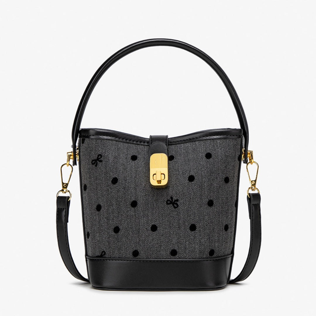Fashion casual bucket bag, simple handbag, small tote bag, versatile commuter shoulder Crossbody bag - -