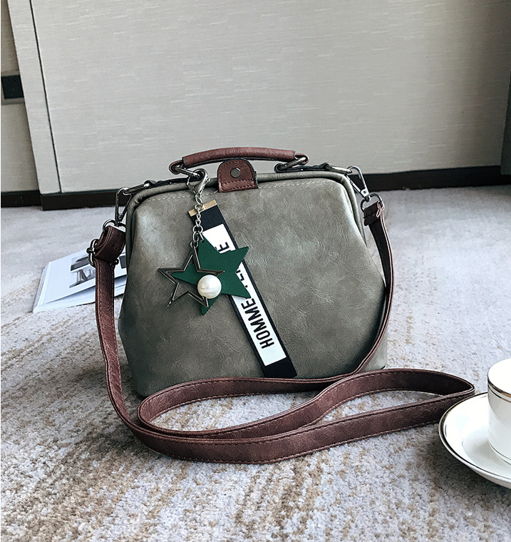 Chic Doctor-Style Handbag - Gray - handbag
