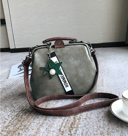 Chic Doctor-Style Handbag - Gray - handbag