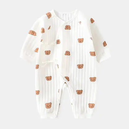 Baby Autumn Clothes Cartoon Bear white brown 6 Months