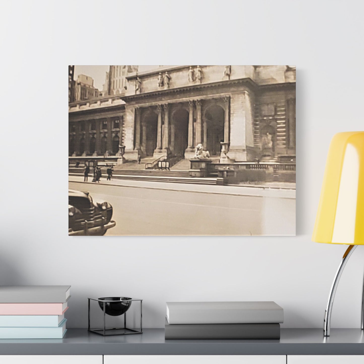 New York Public Library Satin Canvas, Stretched