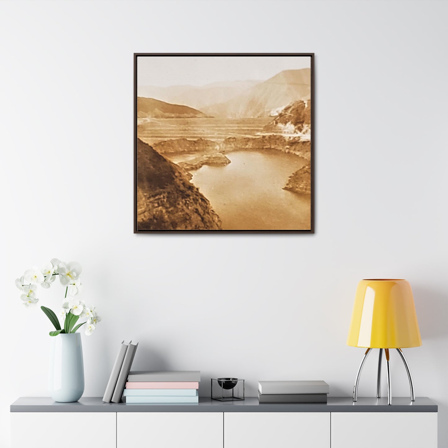 San Gabriel Dirt Fill Dam #1 Gallery Canvas Wraps, Square Frame