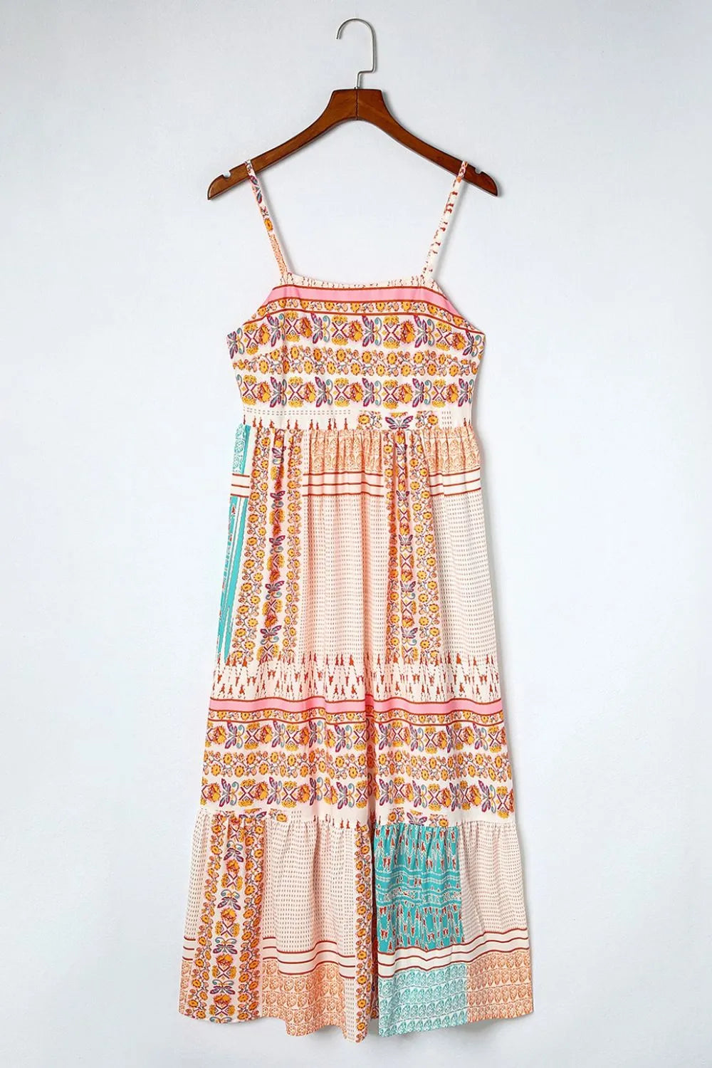 Printed Square Neck Cami Dress - -