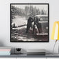 Yellowstone Bear Car Gallery Canvas Wraps Square Frame 24″ x 24″ Premium Gallery Wraps (1.25″)