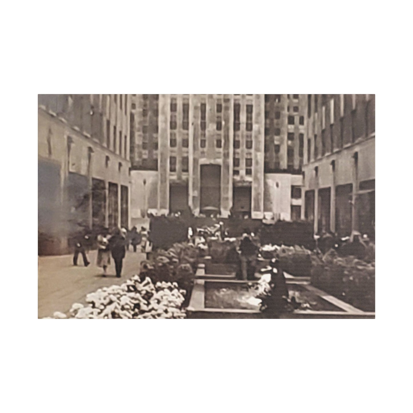 Rockefeller Plaza Satin Canvas, Stretched