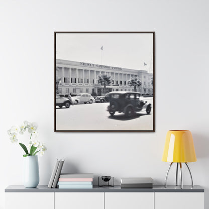 Sunset Bowling Center Largest in U.S 1939 Gallery Canvas Wraps Square Frame 36″ x 36″ Premium Gallery Wraps (1.25″) Walnut