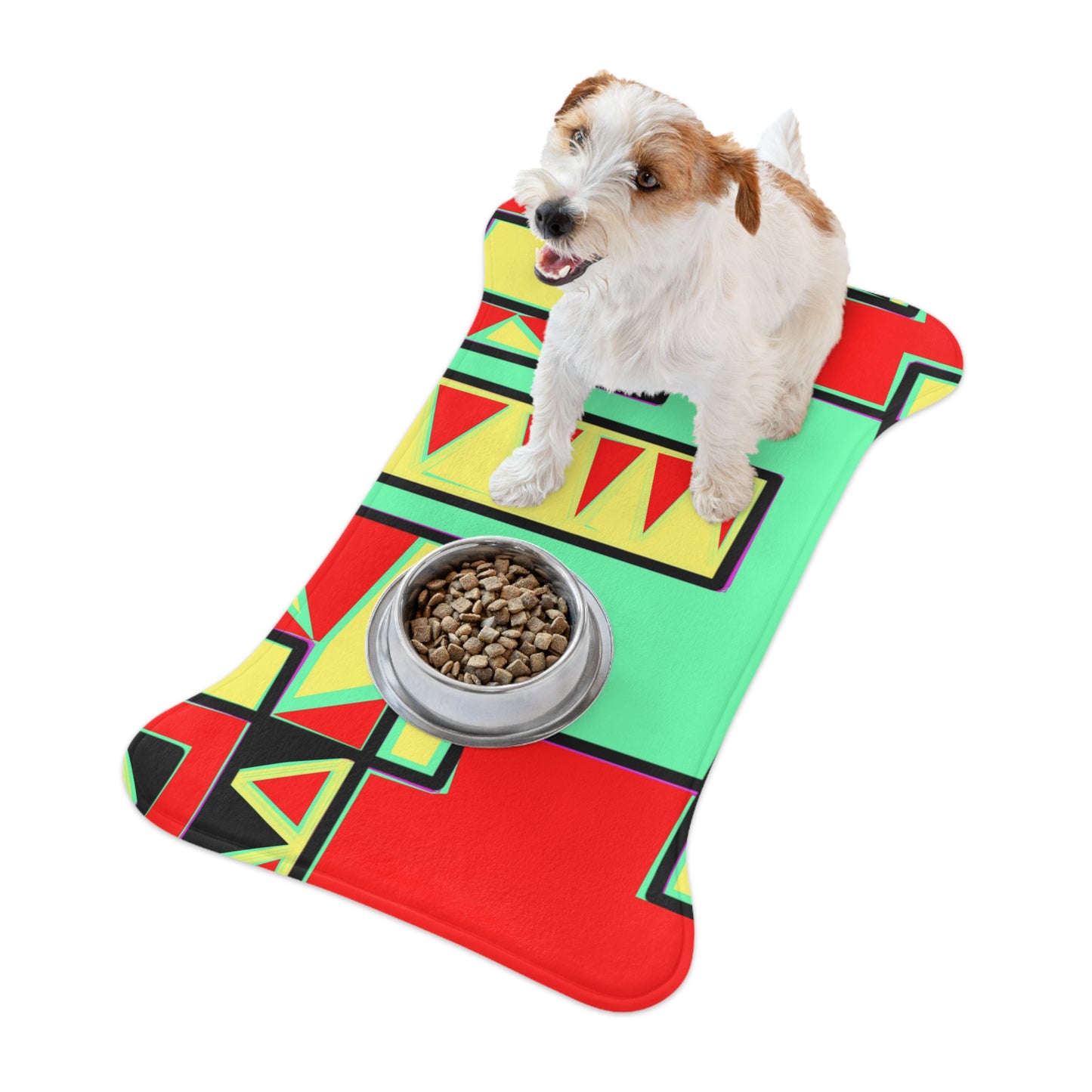 Teeth In Red Pet Feeding Mats