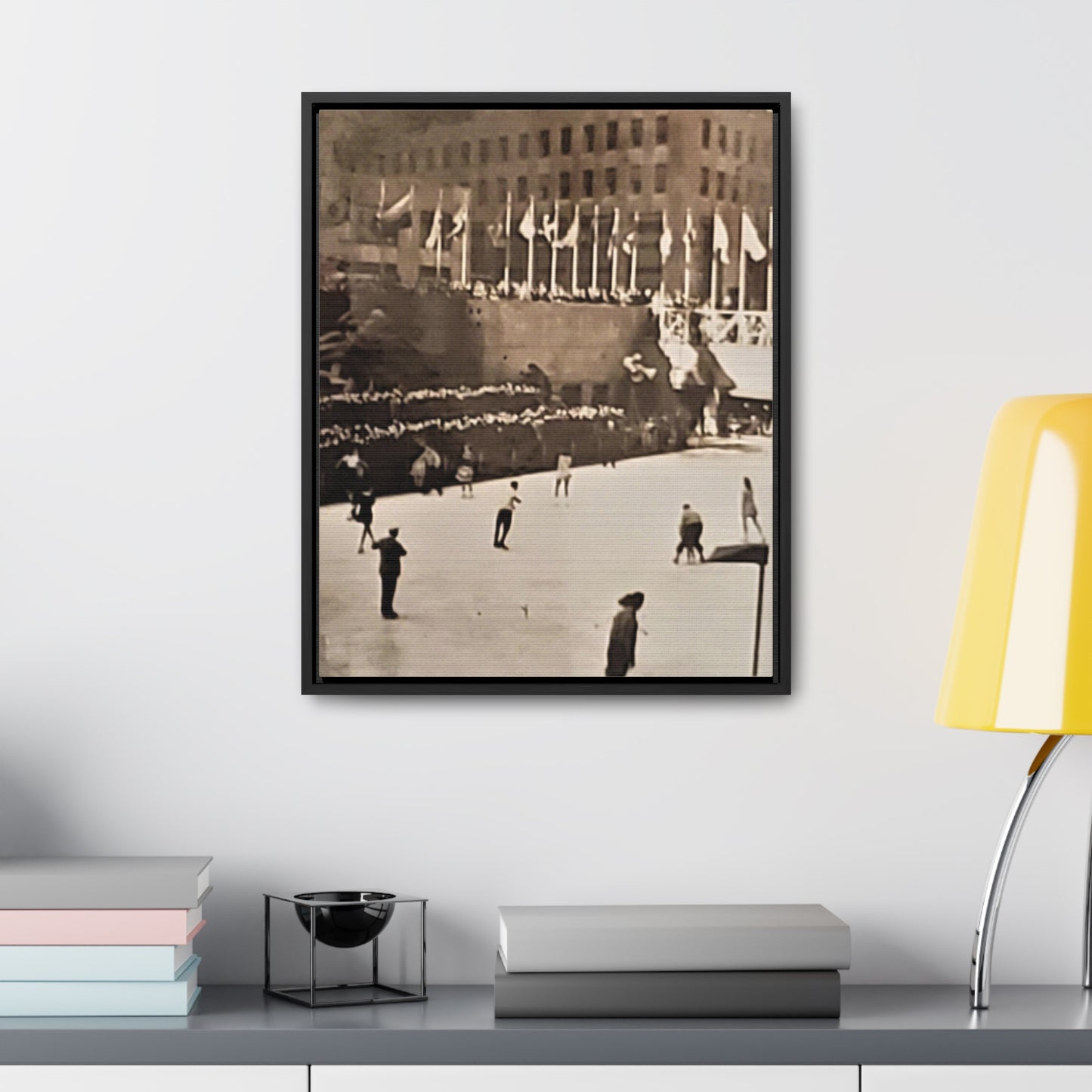 Rockefeller Plaza Easter 1945 Gallery Canvas Wraps, Vertical Frame