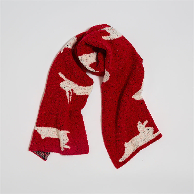 New Year Rabbit Blanket Sofa Blanket Scarf - Scarf 35 * 180CM -