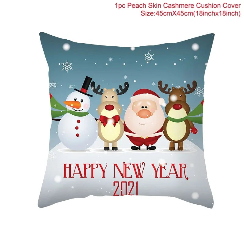 Cartoon Christmas Pillow Cover Kia Day Design