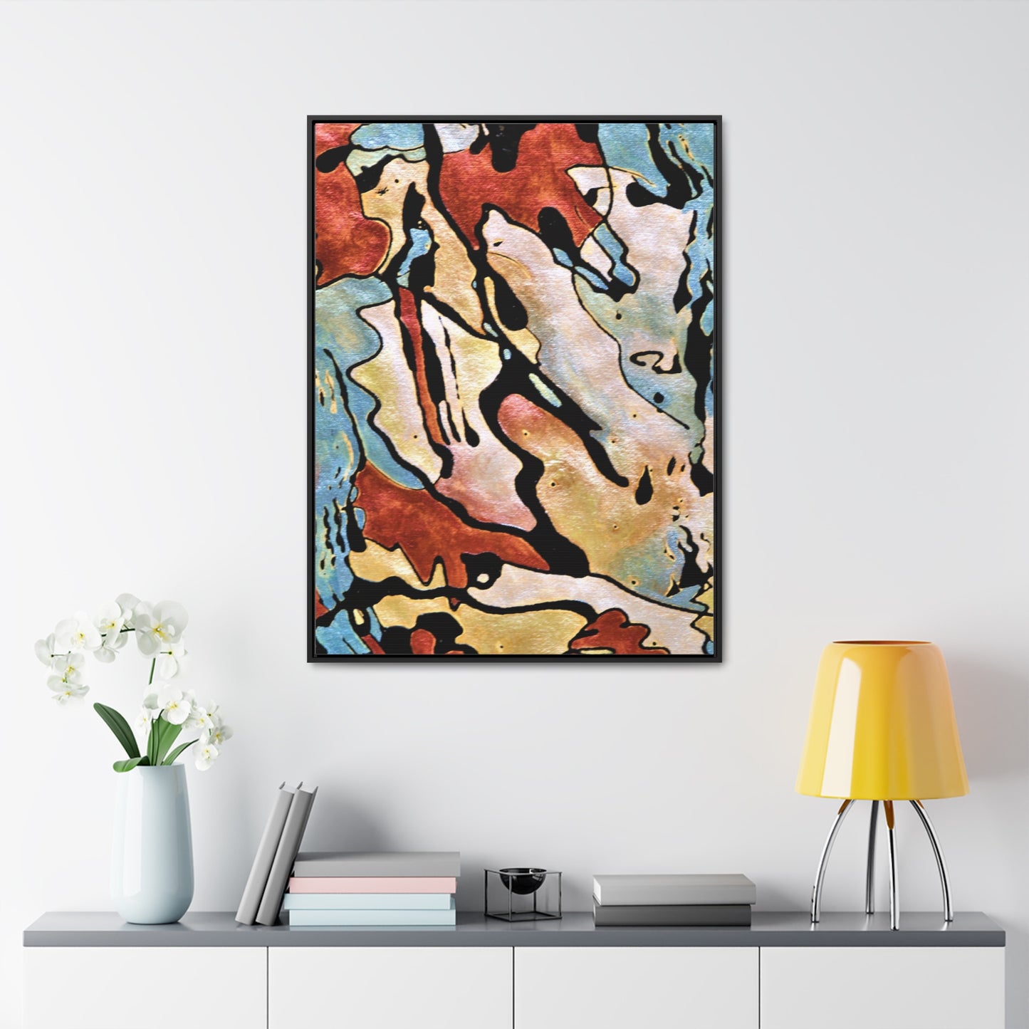 Blue Falls Gallery Canvas Wraps, Vertical Frame