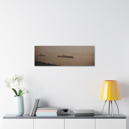 Navy Day New York Hudson River October 27th 1945 War Ships Canvas Gallery Wraps 36″ x 12″ 1.25"