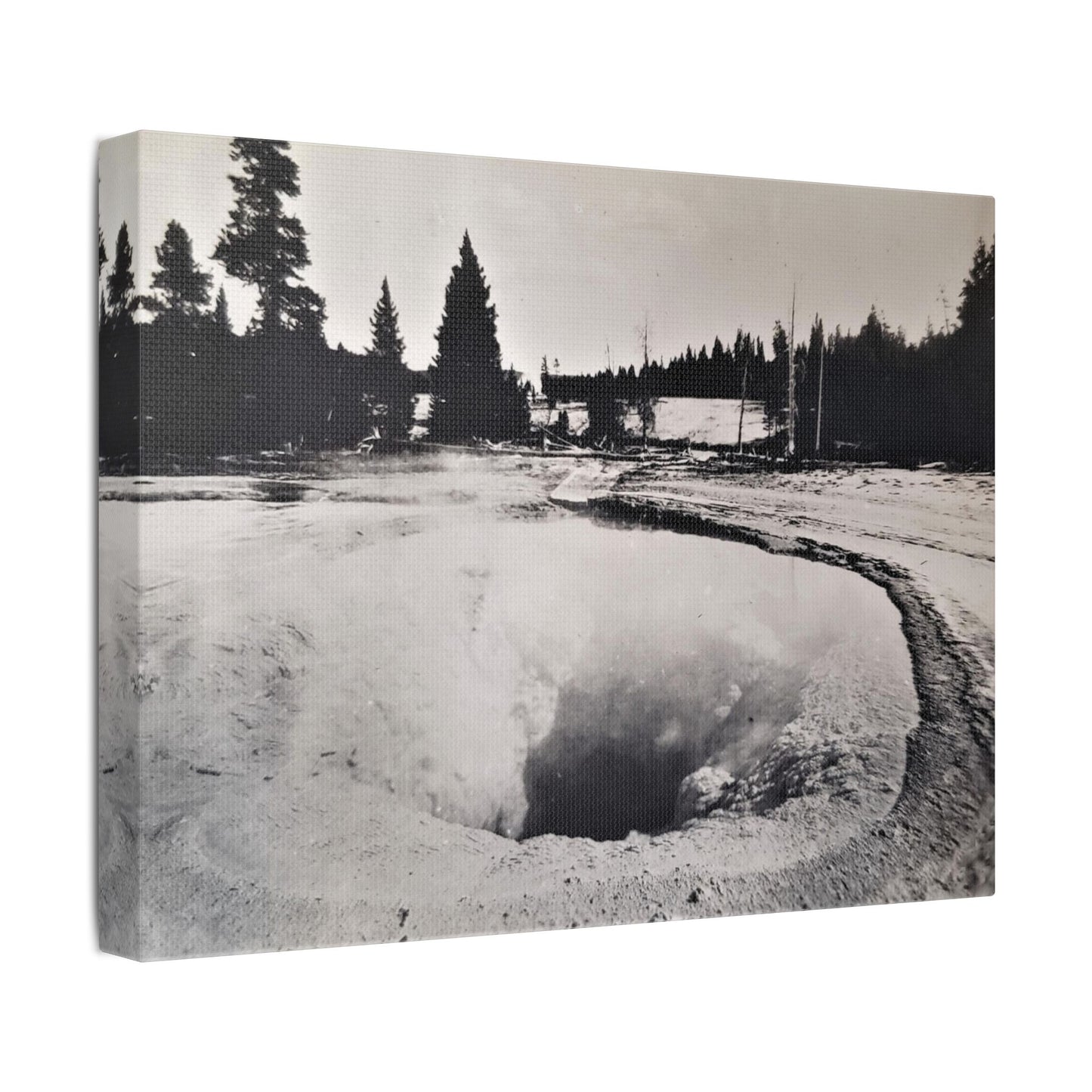 Morning Glory Pool Yellowstone Satin Canvas, Stretched