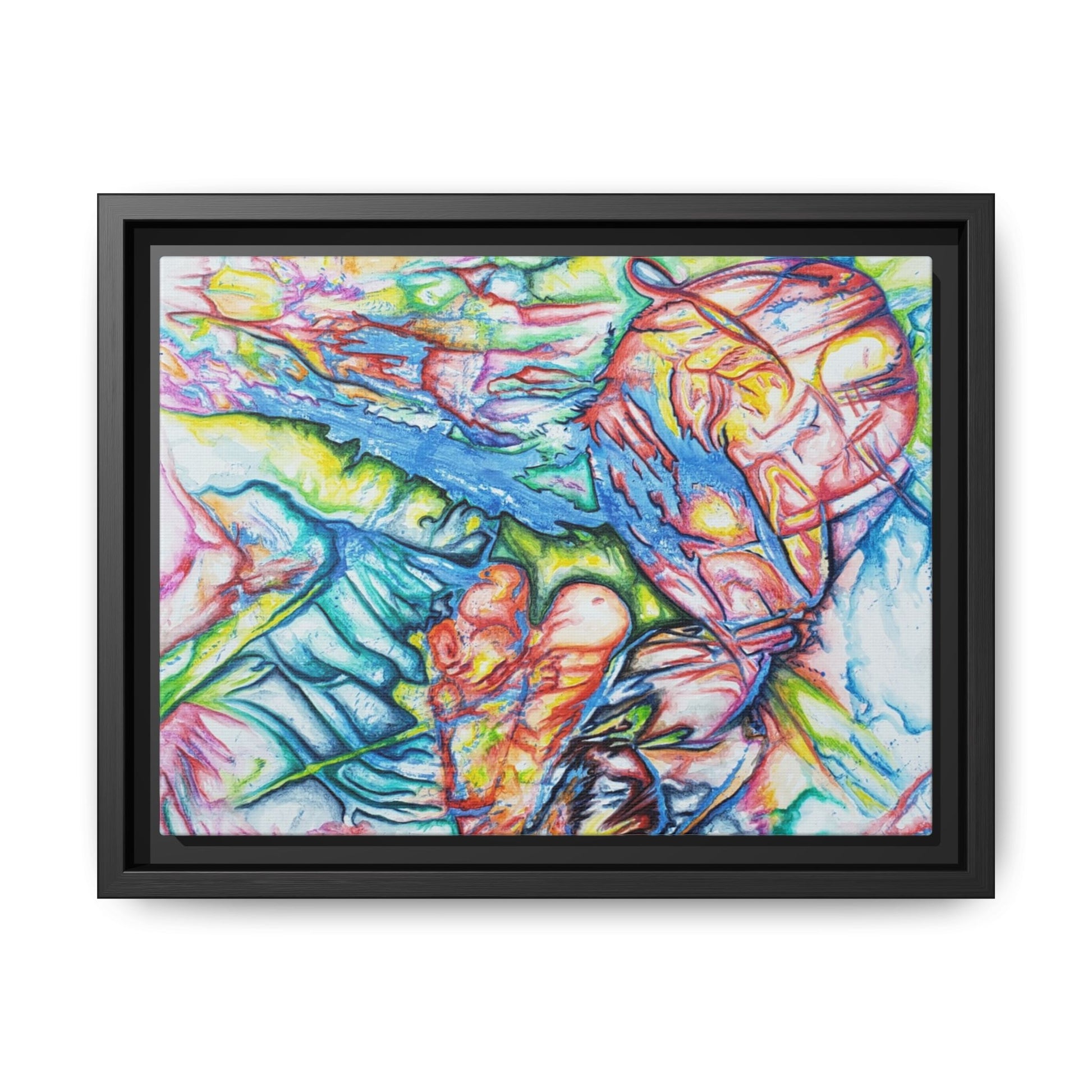 Multi-Color Abstract Framed Canvas Art Print - Kia Day Design