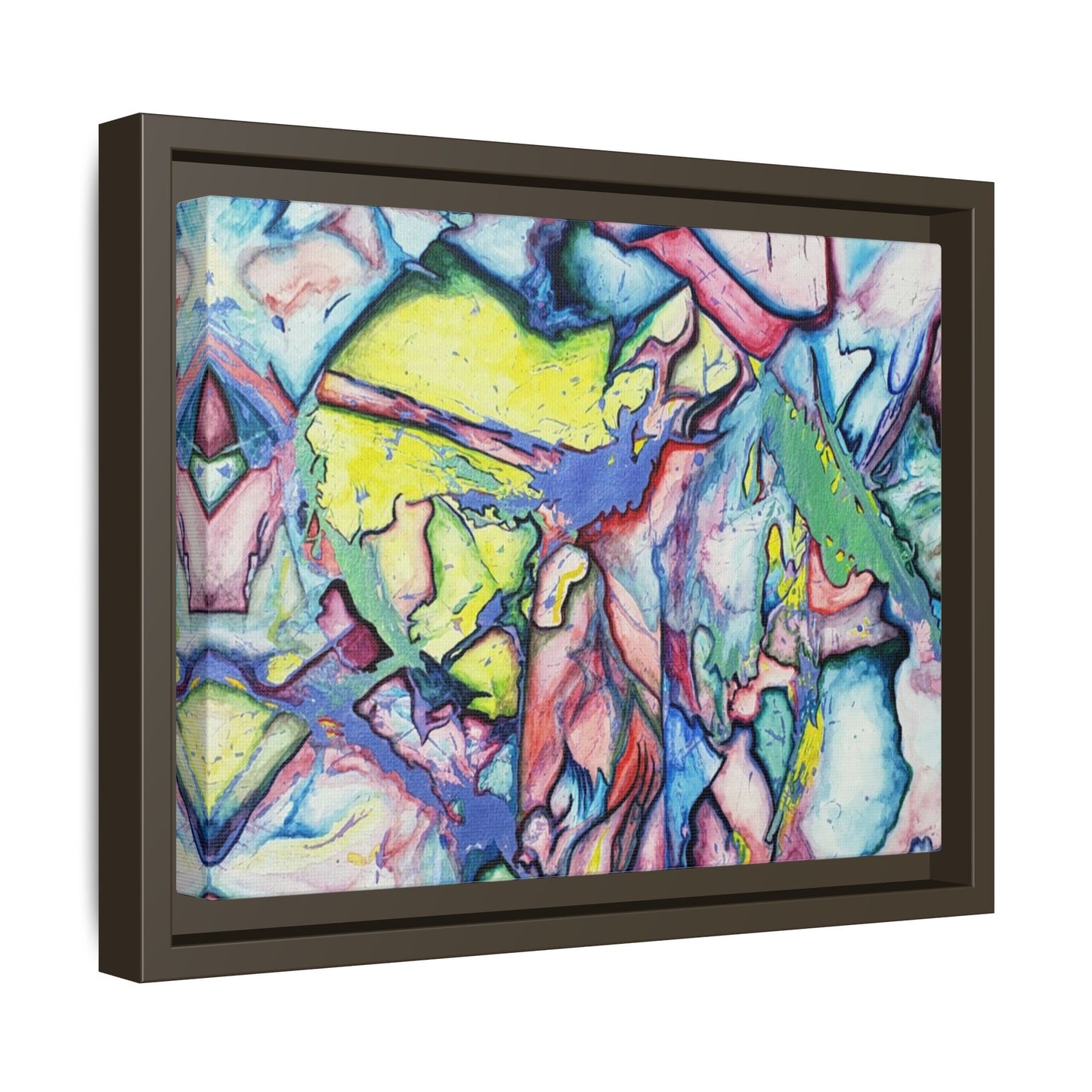 Alien Abstract Colorful Framed Canvas Art - Kia Day Design