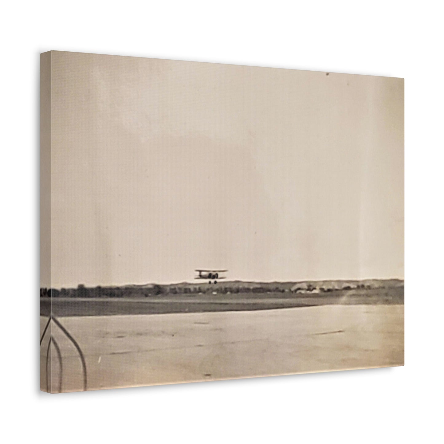 Plane Landing Omaha Airport 1939 Stretched Canvas