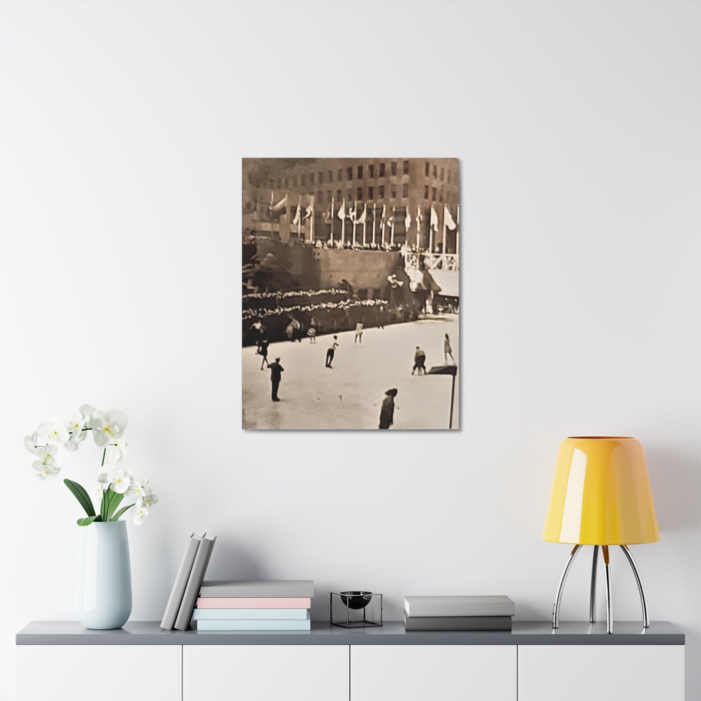 Rockefeller Plaza Easter 1945 Stretched Canvas