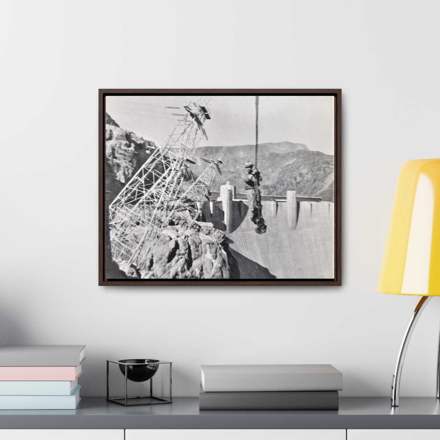 Suspended Boulder Dam Worker Gallery Canvas Wraps, Horizontal Frame