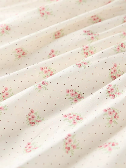 Children's Floral Print Long Sleeve Casual Dress - -