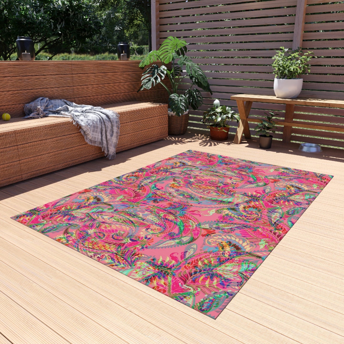 Pink Decorative Outdoor Rug - Kia Day Design