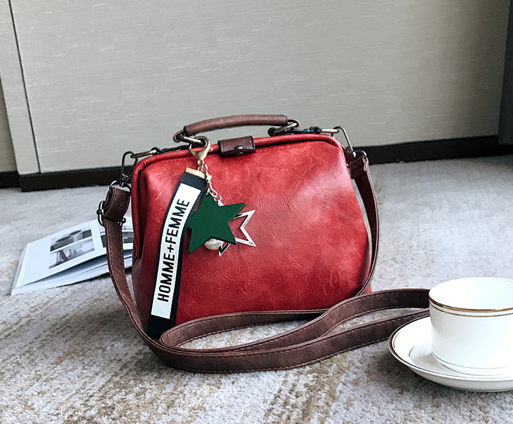Chic Doctor-Style Handbag - Red - handbag