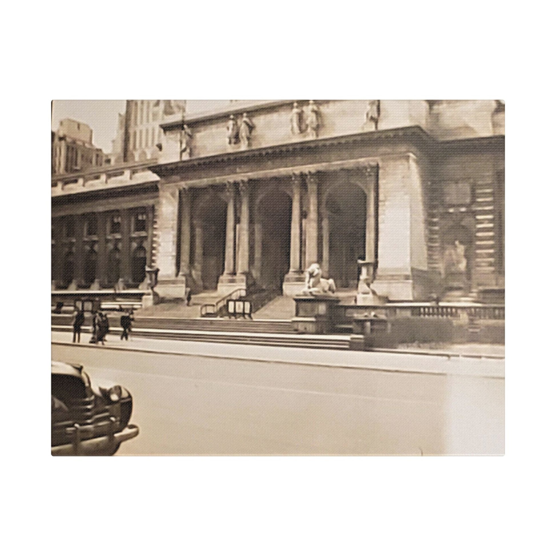 New York Public Library Satin Canvas Stretched
