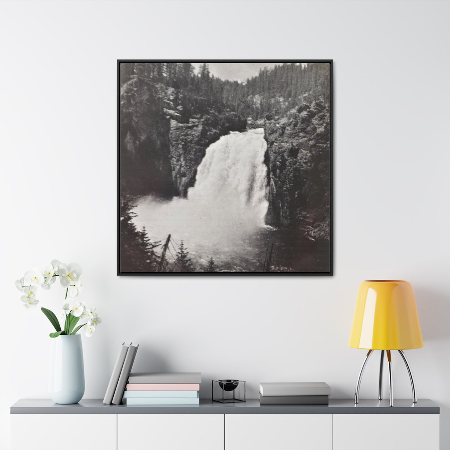 Upper Falls Yellowstone Gallery Canvas Wraps, Square Frame