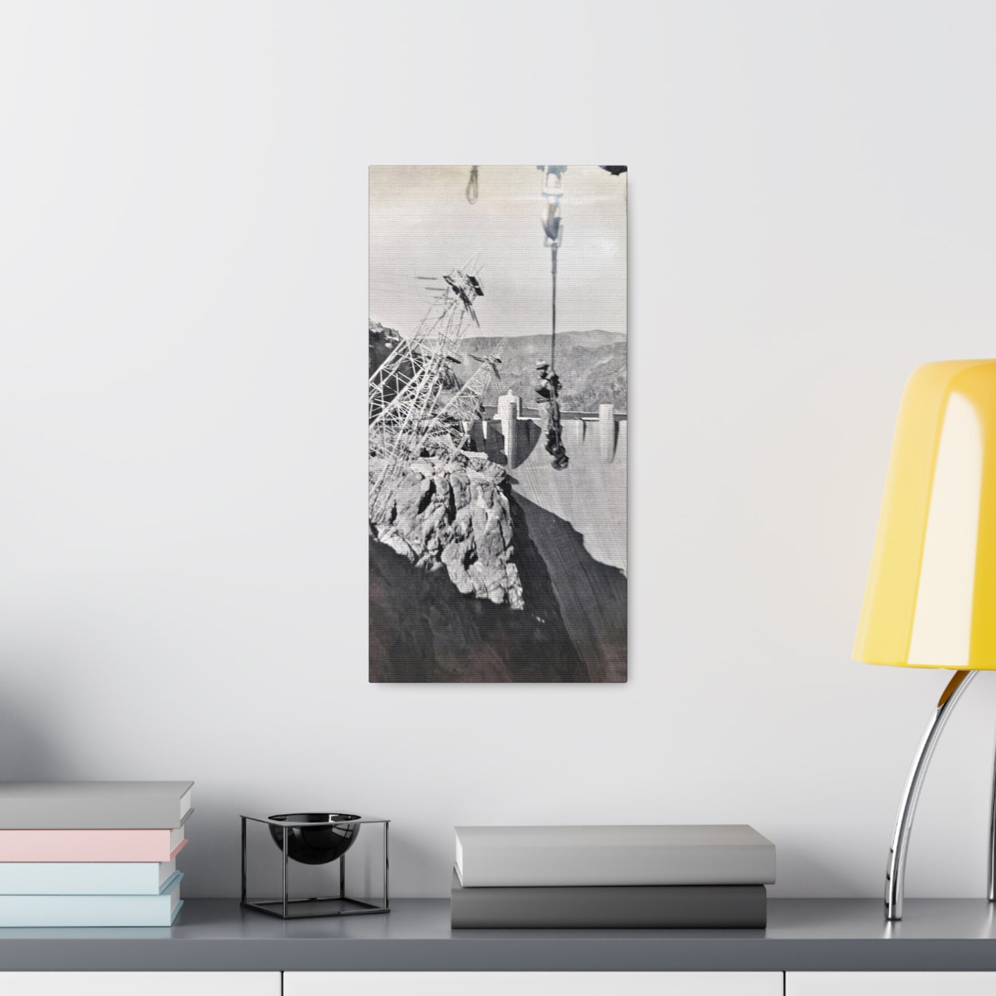 Suspended Boulder Dam Worker Canvas Gallery Wraps